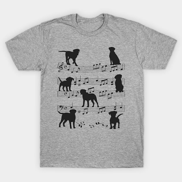 Dogs On Music Sheet T-Shirt by gdimido